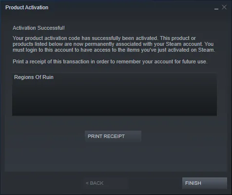 Got the game key and add to Steam